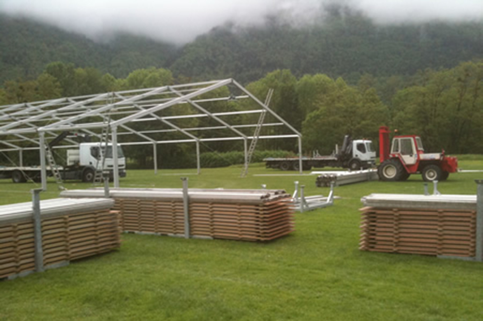 Montage Plancher pour Tente Silhouette, Château de Pennautier
